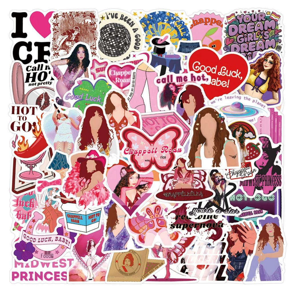 55-110 Sheets Cross-border Chappell Roan Graffiti Stickers for DIY Phone Case & Computer Decoration