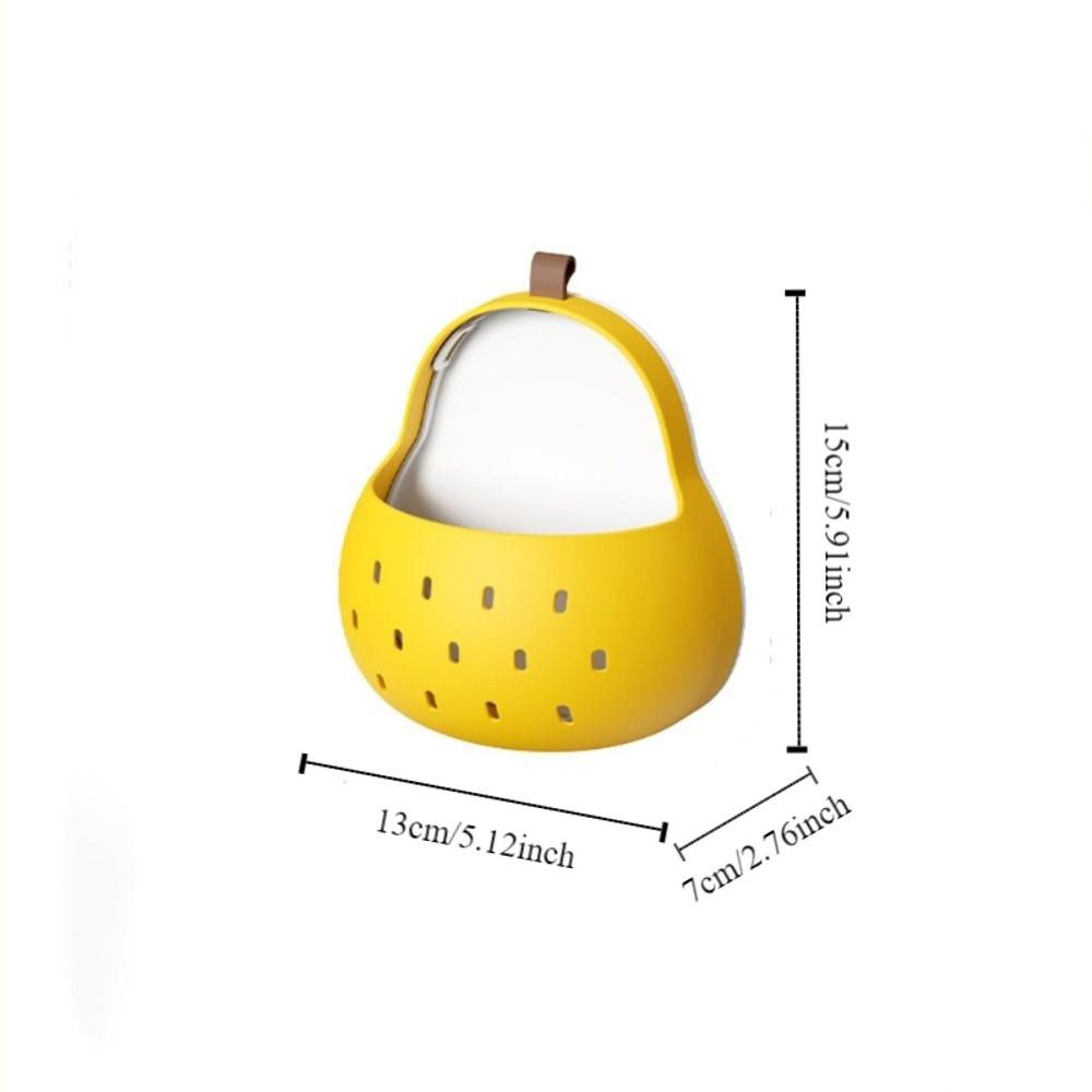 Hollow Out Pear-shaped Cutlery Holder Magnetic Pen Holder Chopsticks Storage Basket  Bathroom