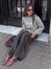 2026 Korean Casual Bow Loose Hoodie for Women - Round Neck