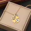 New Cross-border Jewelry Fashion Flower Stainless Steel Pendant Unique Eye Necklace Minimalist Clavicle Chain