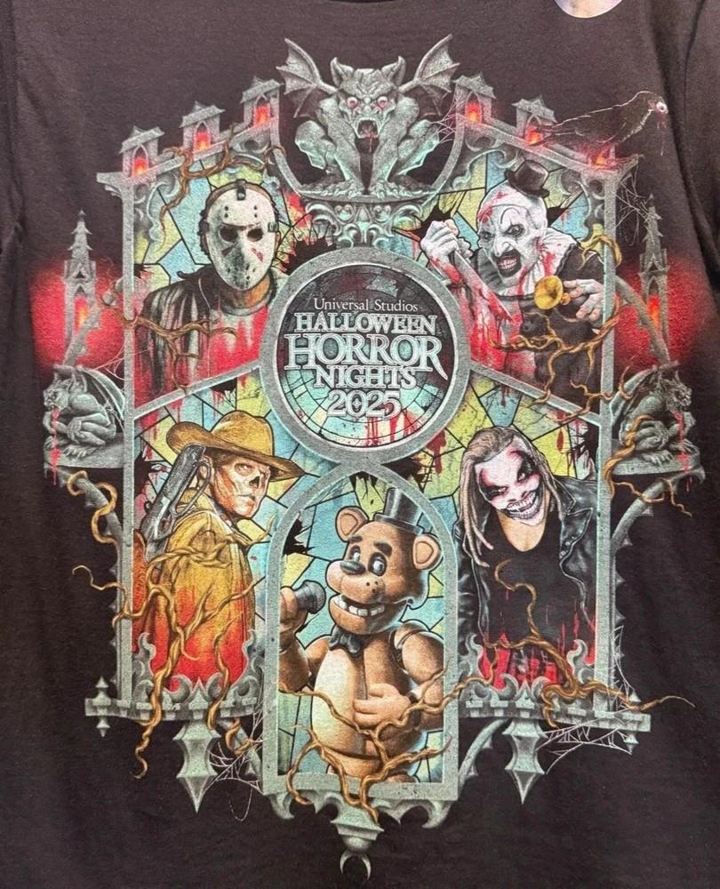 Universal Halloween Horror Nights HHN 2025 IP Houses Art Frame Glass T-Shirt Tops Tees Men's Women's