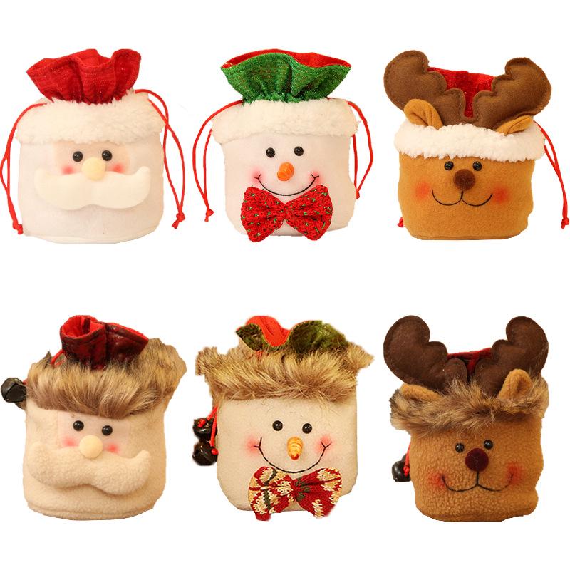 Christmas Candy Gift Bag: Santa, Snowman & Reindeer Design for Tree Decoration