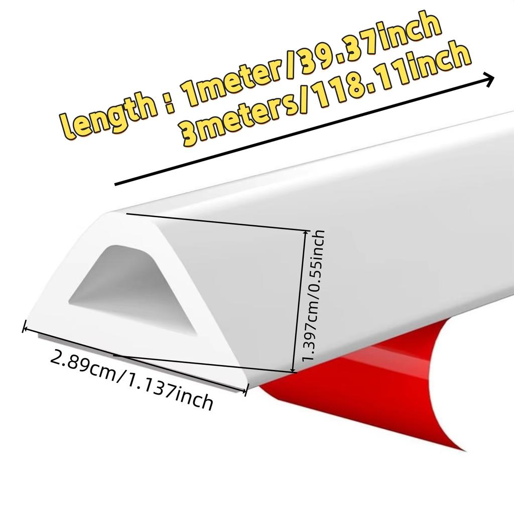1PC 1/3meters Shower Threshold Water Dam Barrier –Self-Adhesive, Waterproof, Flexible Silicone, Easy Install, Prevents Water Le