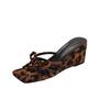 Niche Flip-flops Shoes Women's Shoes Fashion Outer Wear Summer Flat-bottomed French Small Sandals Leopard Print Sandals