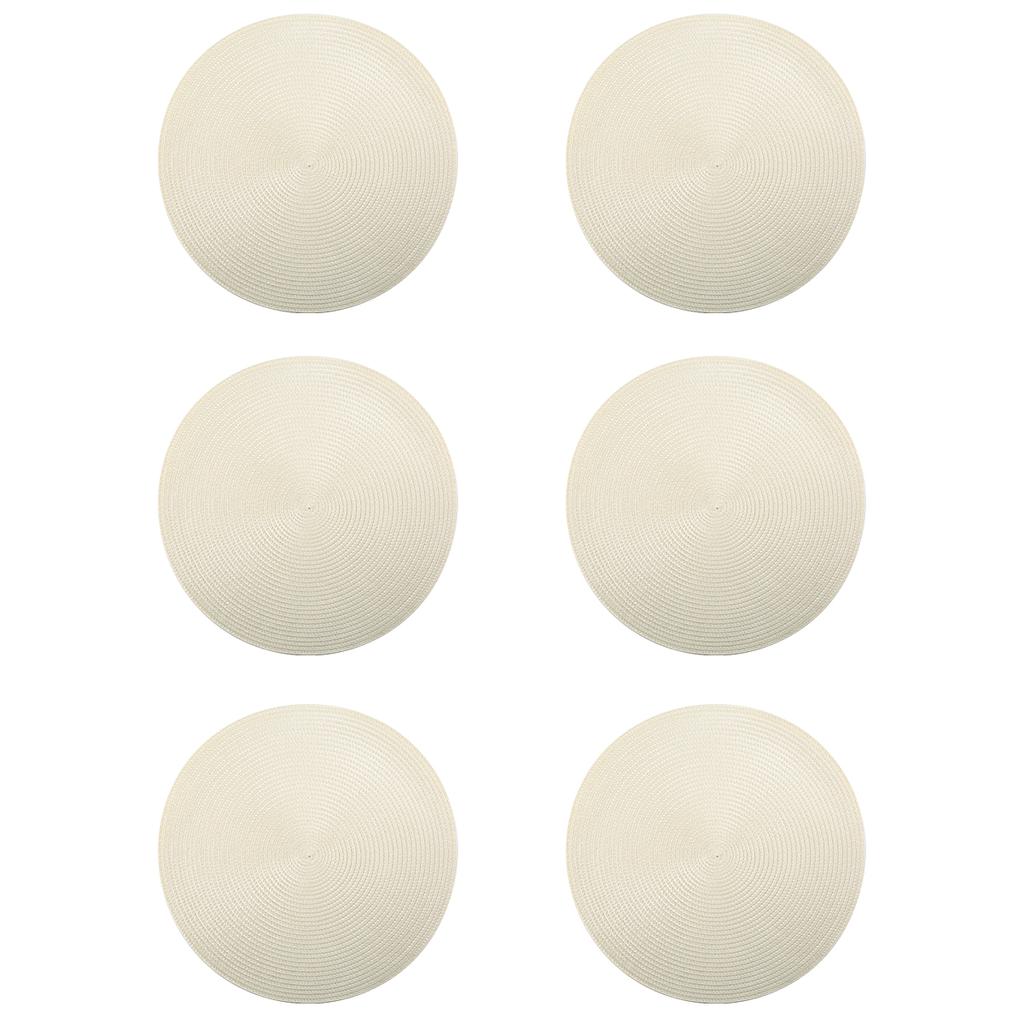 Rund Geflochtenes Set von 6 Waschbaren Runden Tischsets für Weihnachten Küche Hochzeit Esstisch 38cm Gewebte Hitzebeständige Platzsets