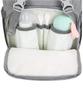 [iMoha] Large Capacity Stylish Mother's Backpack, BlackGray, Women's, USB Port, 3D Mesh Breathable Back Mat, Waterproof Fabric, Stain-Resistant, Baby