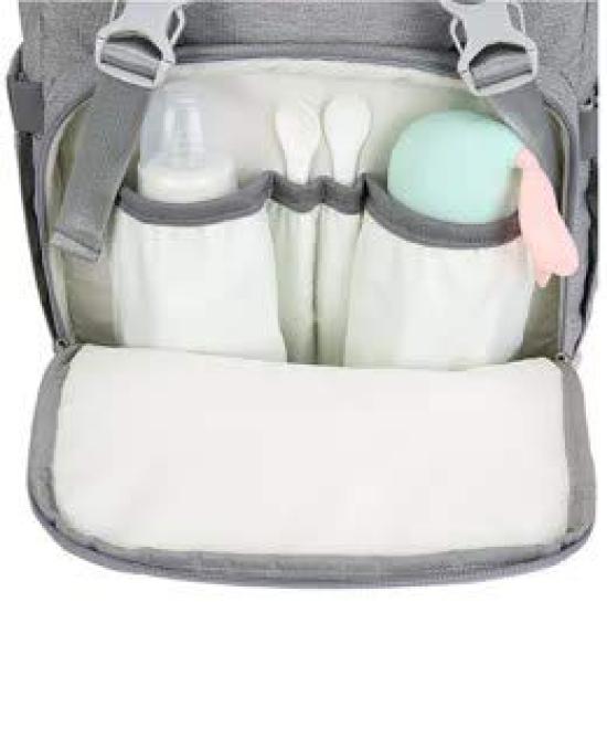 [iMoha] Large Capacity Stylish Mother's Backpack, BlackGray, Women's, USB Port, 3D Mesh Breathable Back Mat, Waterproof Fabric, Stain-Resistant, Baby