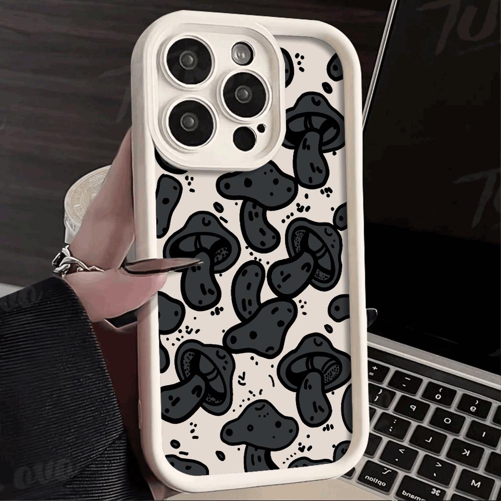 Colorful Mushroom Soft Case For iPhone 14 Cover For iPhone 11 13 14 15 16  Pro Max 13Pro XS Max XR X 7 8 Plus 12 13 Mini Cases