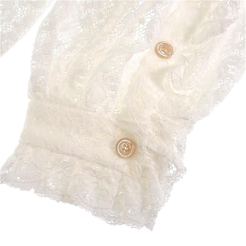 Gucci 42 Long Sleeve Shirt white/White cotton/Nylon Women