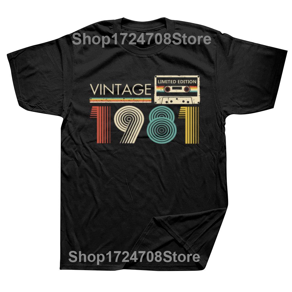 Funny 43 Years Old Vintage 1981 Limited Edition 43rd T Shirts Graphic Cotton Streetwear Short Sleeve Birthday Gifts T-shirt Men