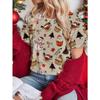 Ladies Christmas 3D Printed Crew Neck T-Shirt Fashion Versatile Breathable Trend Casual