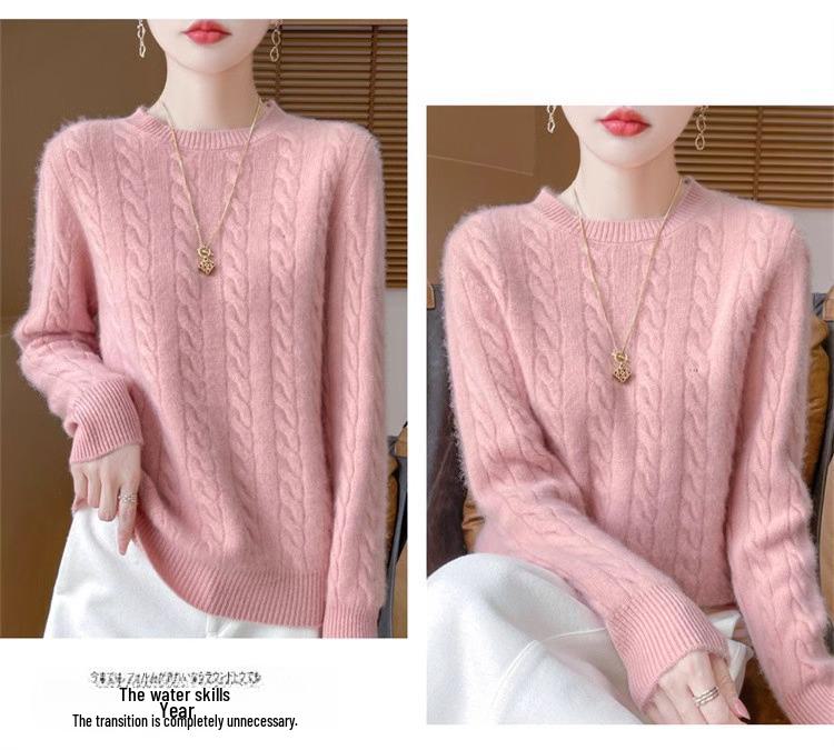 Γυναικείο Πουλόβερ 100% Καθαρού Μαλλιού, Στρογγυλή Λαιμόκοψη, Πυκνωμένο, Μαλακό Πουλόβερ - Ευέλικτη Μόδα για Φθινόπωρο και Χειμώνα