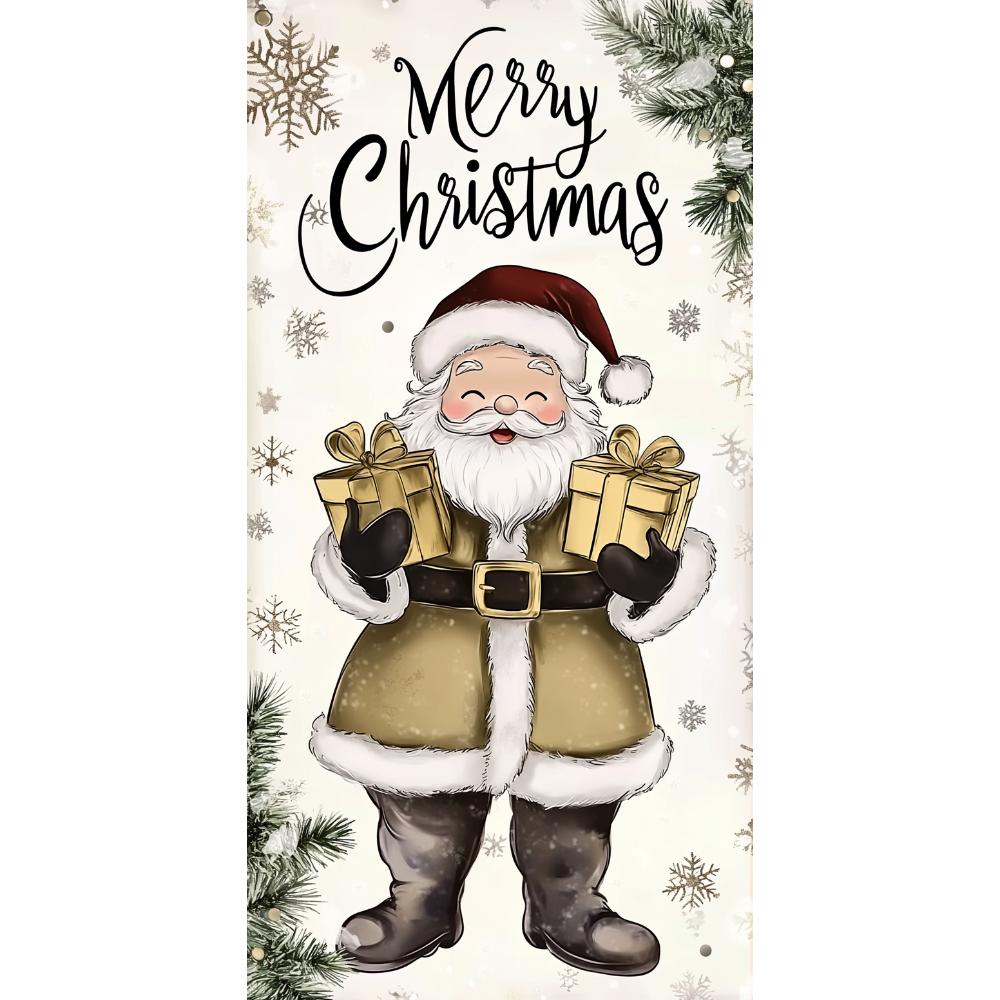 Cartoon Santa Claus Door Cover Christmas Outdoor Decoration Home Door Lining 2024 Xmas Ornament 2025 New Year Party Home Banner