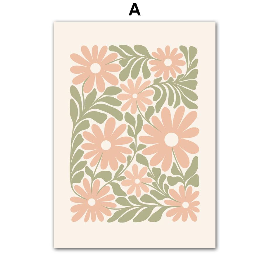 Flowers Coral Butterfly Shapes Abstract Wall Art Canvas Painting Nordic Posters And Prints Wall Pictures For Living Room Decor