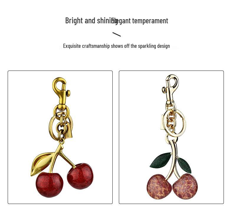 Cherry Keychain Bag Charm - Women's Exquisite Bag Jewelry & Car Key Accessory