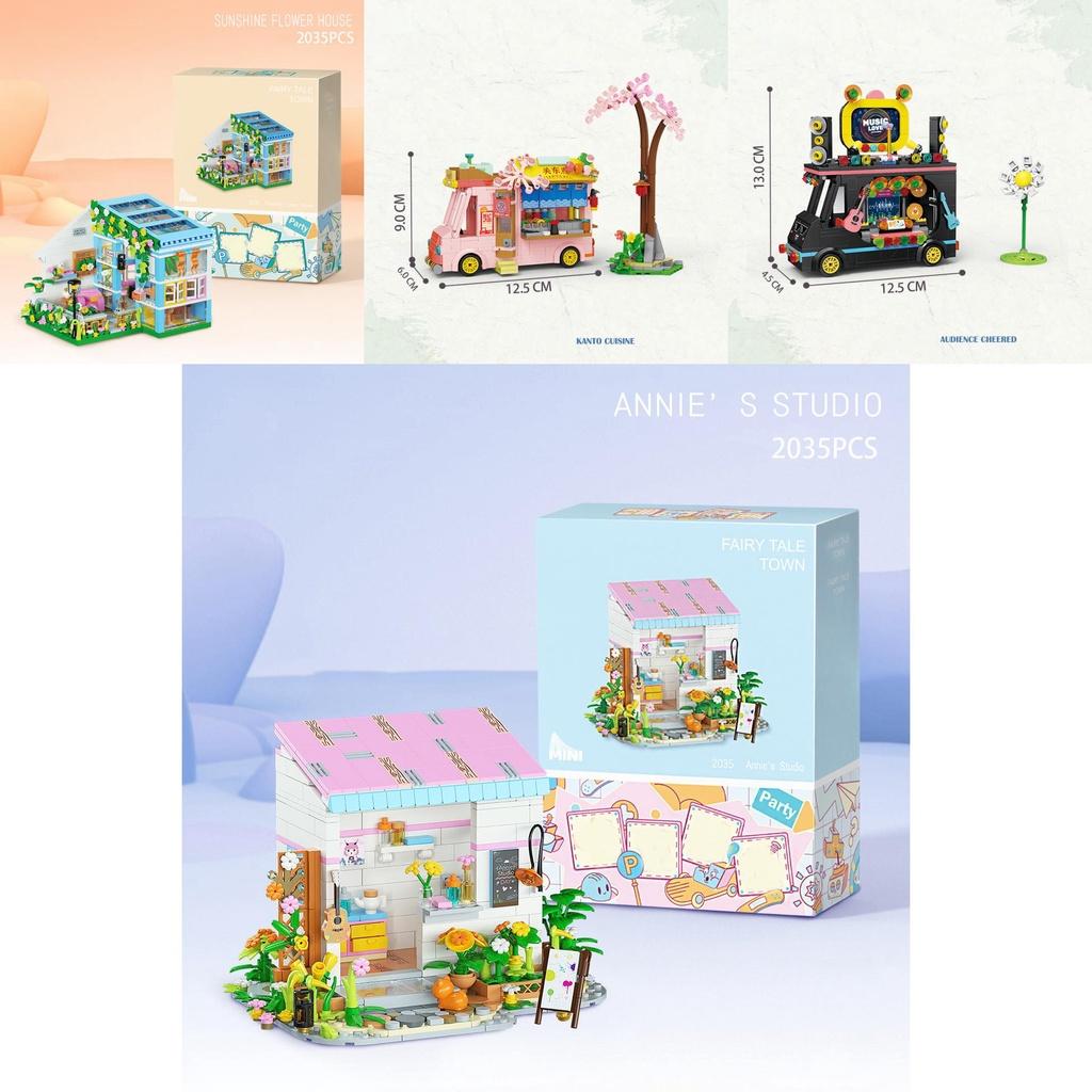 Kawiarnia Scena Uliczna Klocki Konstrukcyjne Dla Dziewczynek Plastik Materiał ABS