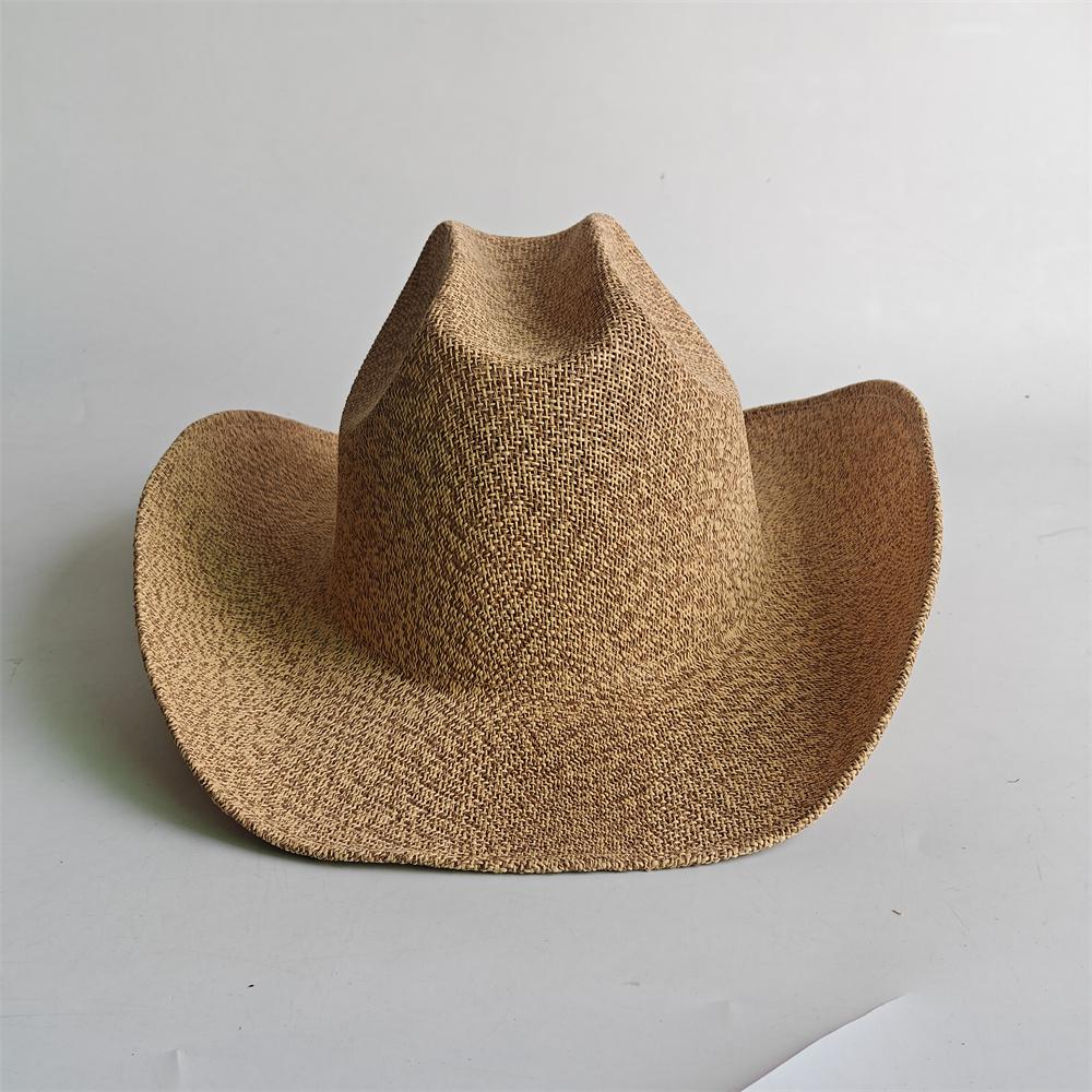 

2026 New Straw Cowboy Hat Fashion Machine-woven Wide Brim Hat for Women Men Outdoor Beach Travel Vacation Sun Protection 56-58cm