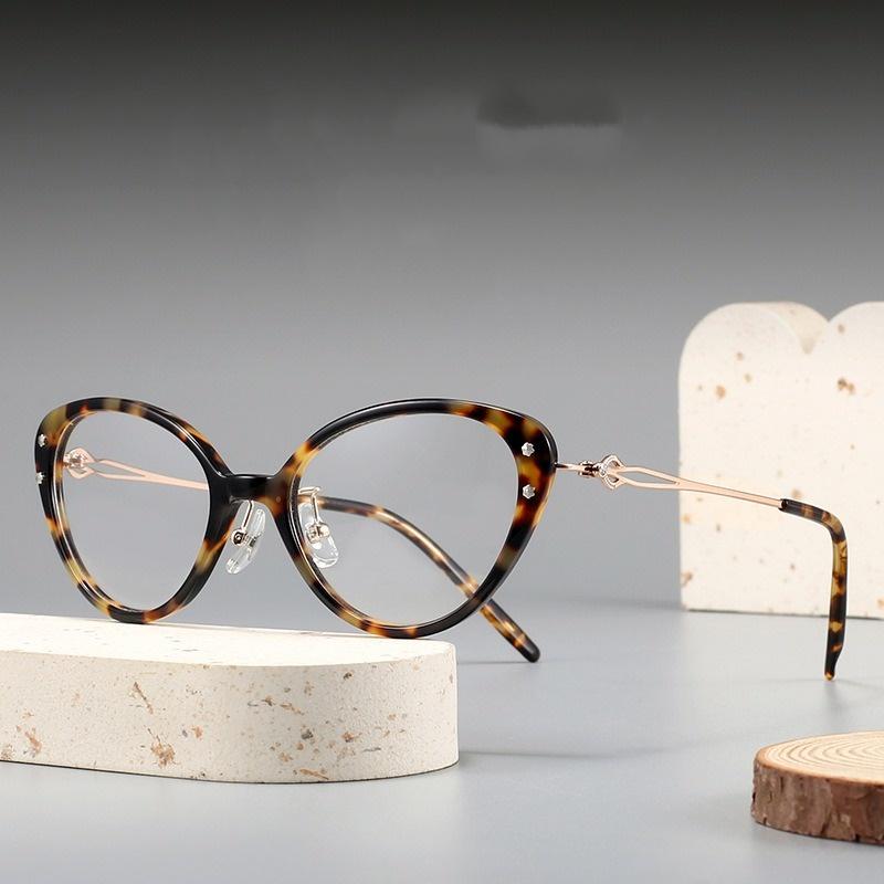 Women's Glasses Frame Women Good Quality Glasses Clear Lens Brand Designer Female Acetate Frame Vintage Eyeglasses