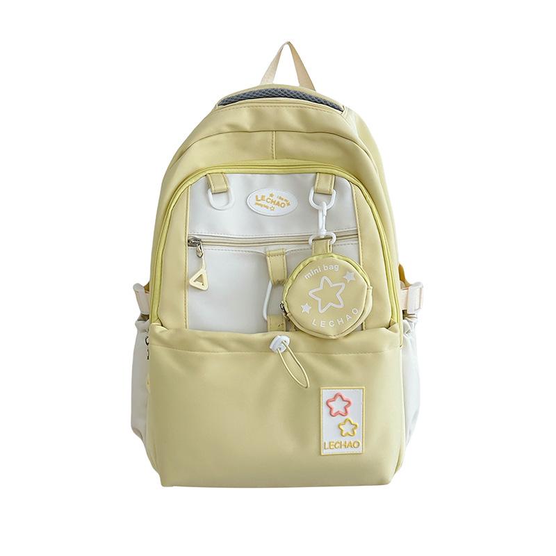 style versatile girl cute backpack contrasting color splicing primary and secondary school students lightweight backpack