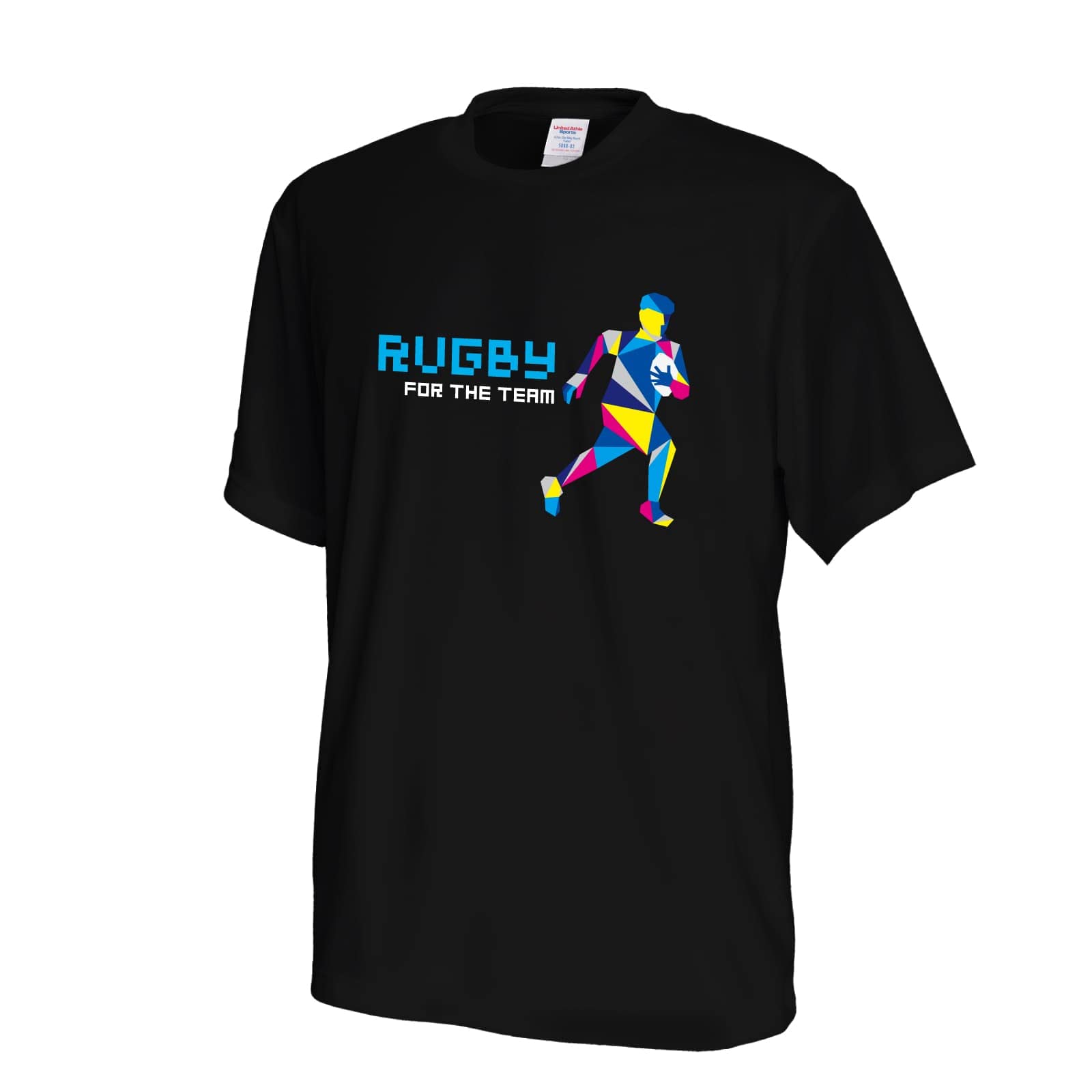 

Artworks Skobe Rugby Short Sleeve Dry T-Shirt, Practice Wear, Moisture-Wicking, Quick-Drying, Polygon Style, Black, Size M