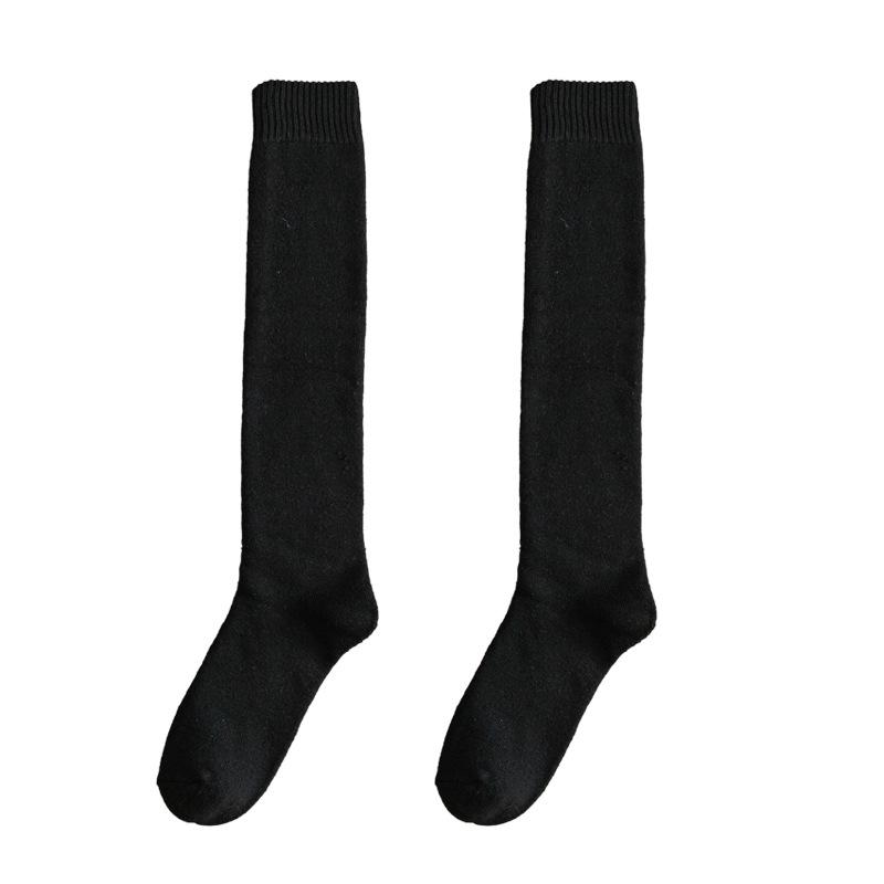 Long Socks Men'S Season Large Size High Tube Calf Socks Winter Piled Thickened Warm Men'S Terry Black Stockings