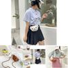 Cute Cartoon Bear Head Mini Crossbody Bag Plush Nylon Shoulder Bag For Students