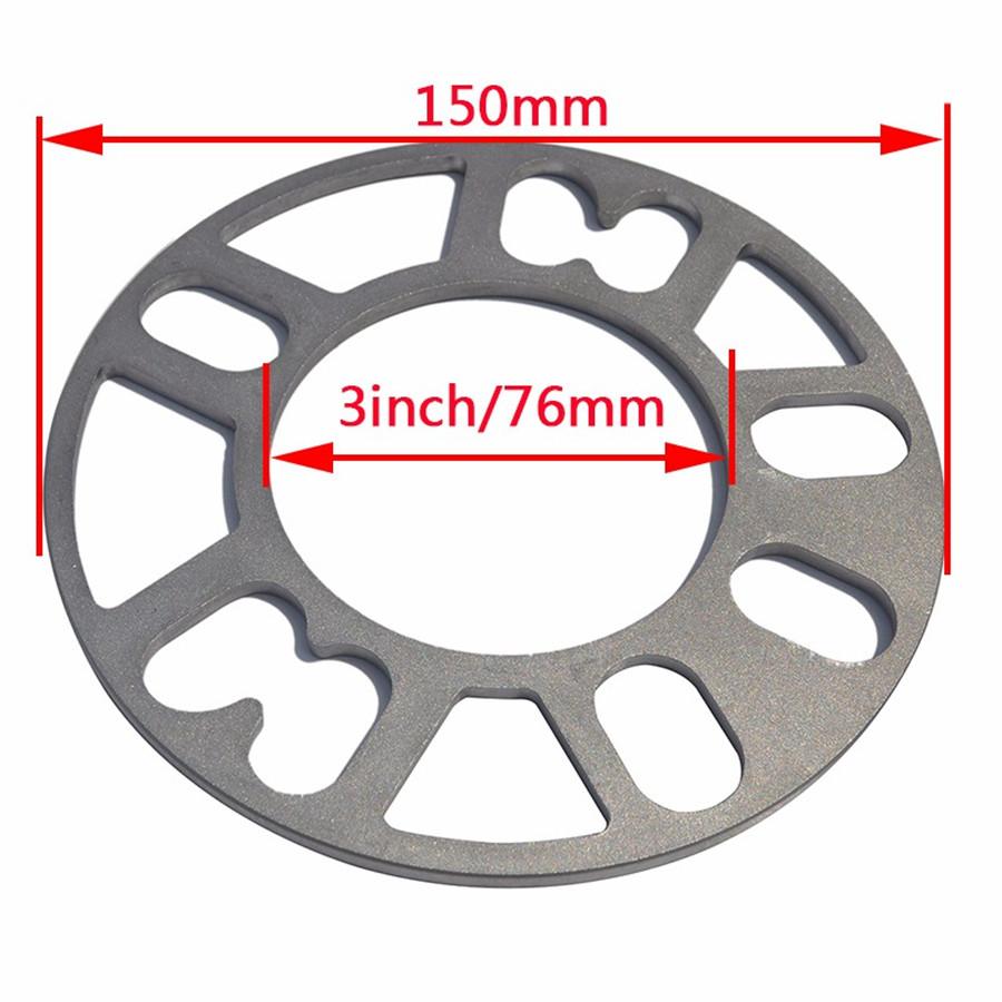 4X Silver Alloy Aluminum Car Auto Wheel Spacers Adaptor Shims Plate 4/5 Stud 5MM