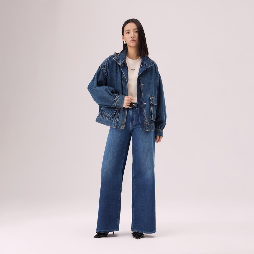 Levis Relaxed Versatile Lantern Sleeve Denim Jacket Women jackets 005NQ-0001