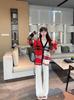 Women's Retro Plaid V-Neck Wool Knit Cardigan Sweater - Early Spring British Style