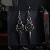 Punk Metal Piercing Curved Spike Earrings For Women Goth Grunge Aesthetic Rivet Earrings Jewelry Gift