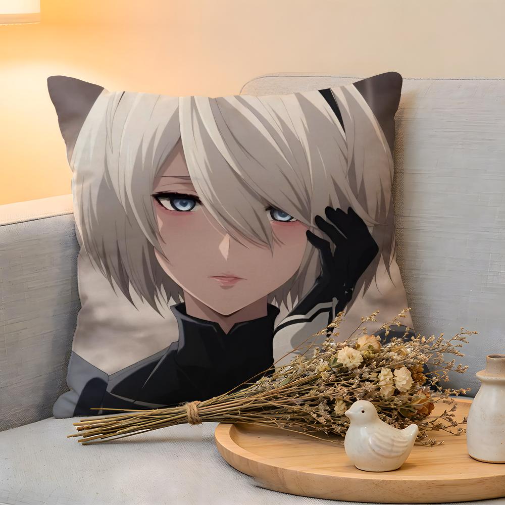 Cushion Cover  Linen  SkinFriendly Soft Decorative Case For Sofa Home Decor Cool Anime NNier Automata Pillow cover