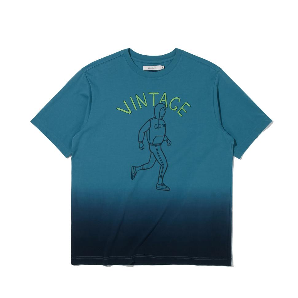 Brian Berry Vintage Runner S/S Tee_Teal Blue M