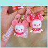 Adorable Cartoon Mickey Mouse Keychain With Cute Pink Bow Silicone Accessory