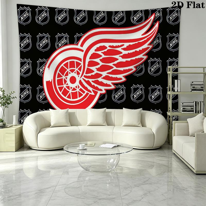 Detroit Red Wings Wall Tapestry Aesthetic Wall Hanging Printed Fabric Blanket Decorative Tapestries for Bedroom Living Room Home Decor