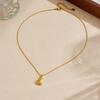 Gold Heart Pendant Necklace with Textured Chain for Women
