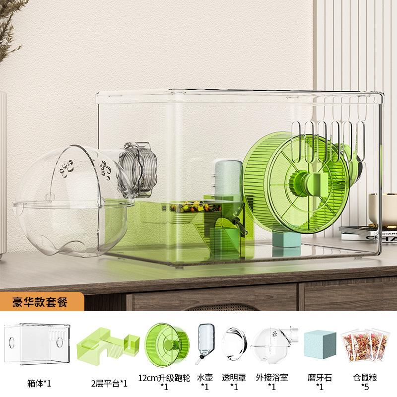 Acrylic Luxury Hamster Villa Cage Extra Large Spacious Cheap Pet Habitat House For Golden Syrian Hamsters Home Table Decor Gift