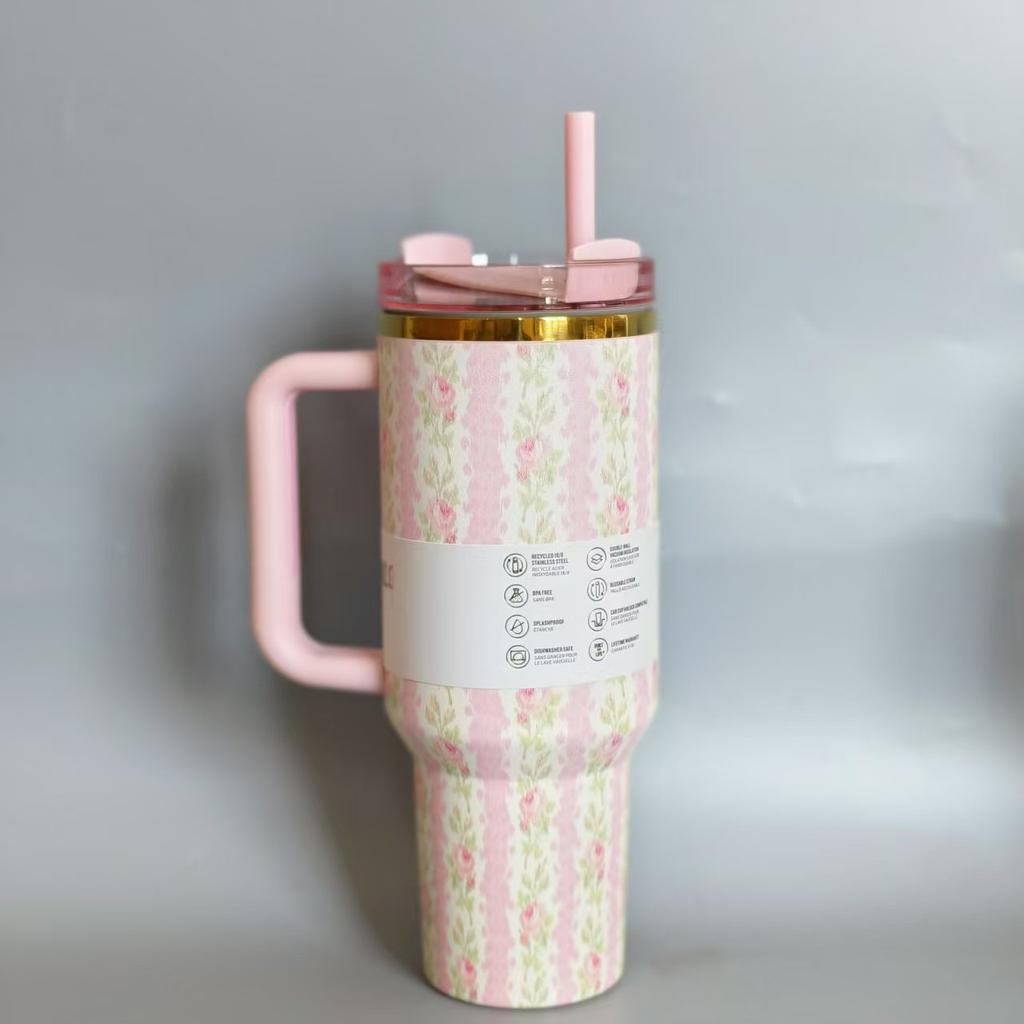 2025 Ice King Cup 40oz 5d Color Insulated Cup Coffee Cup With Cold Insulation 304 Stainless Steel Straw For Automobiles Gift