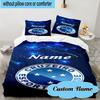 3PCS Custom Name Blue Stars Cruzeiro Football Bedding Set, Including 1pc Duvet Cover And 2pcs Pillowcases, Suitable for Dorms and Bedrooms Gift