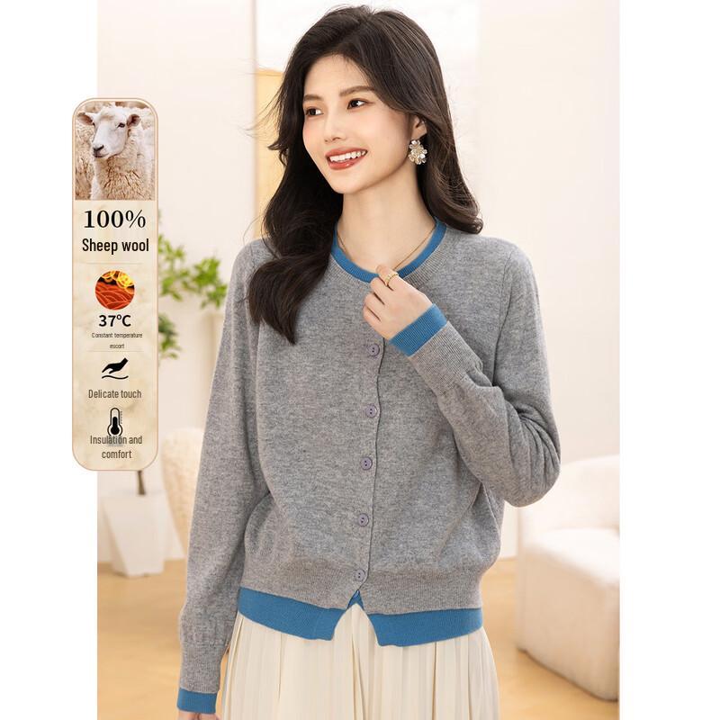 

MOKANA Women s Long Sleeve 99% Wool Sweater M