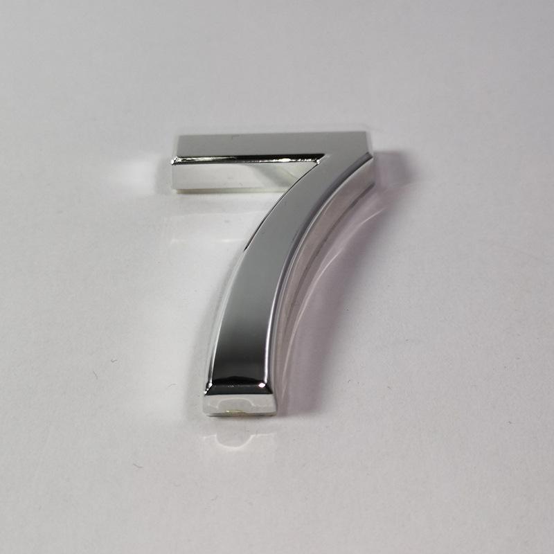New 3D Digits 0-9 Number Silver Sticker 5cm Plate Sign Hotel Silvery Door Number Plaque Modern Plated for Home Decoration