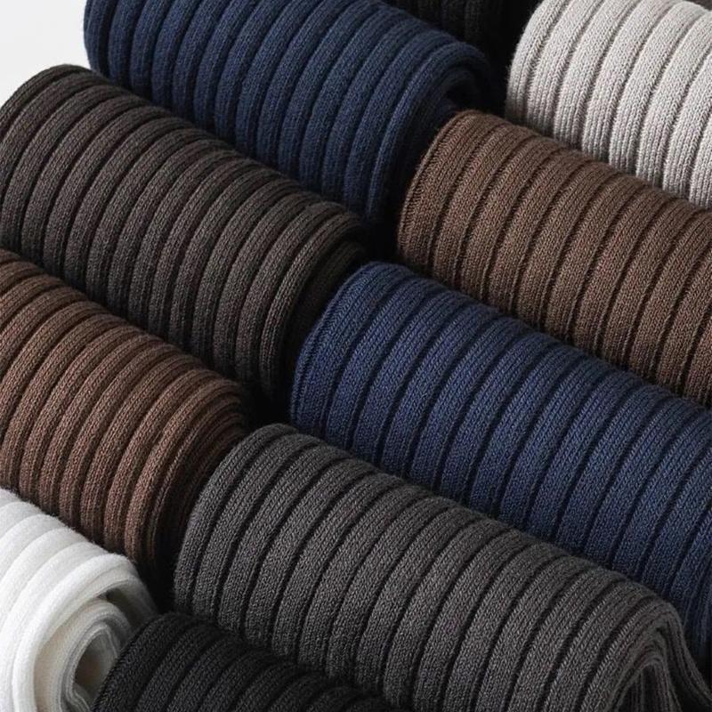 5 Pairs Moisture Wicking Sports Socks With Ribbed Knitted Design Breathable Solid Color Middle Calf Socks For Men Women