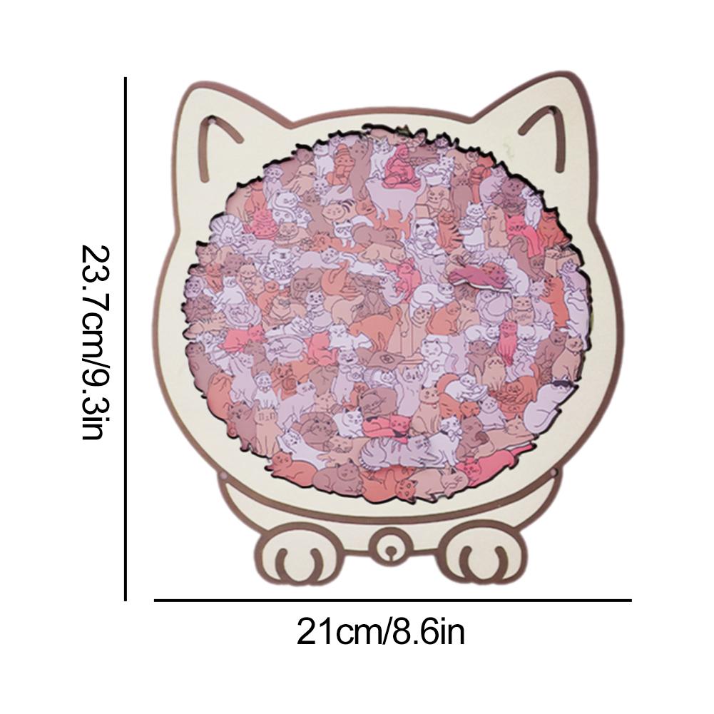 135pcs Morandi-colored Cat-shaped Puzzle with Cat Silhouette Frame Macaron Color Cut Cat Pieces Cat Puzzle For Ornaments