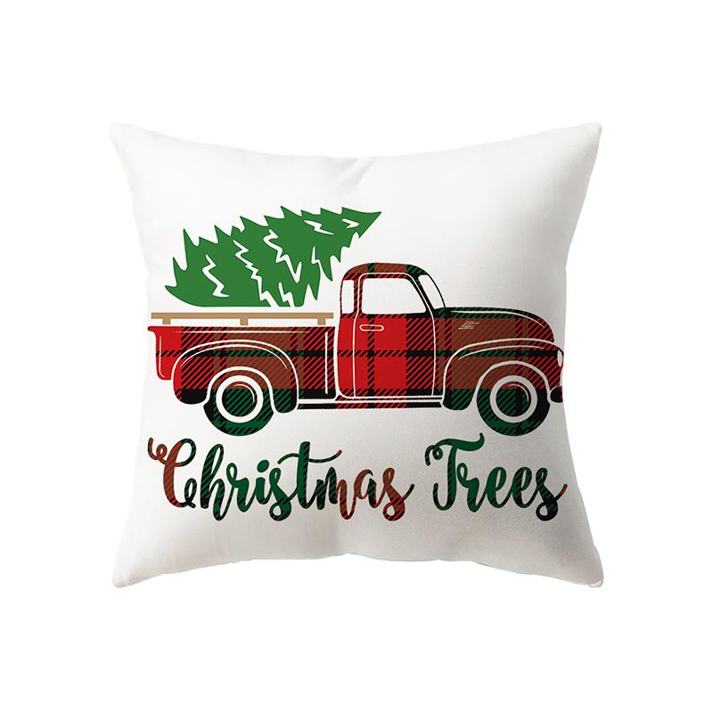 Christmas Theme Santa Elk Christmas Tree Print Pattern Cushion Cover Home Living Room Sofa Decoration Pillow Pillow Cover