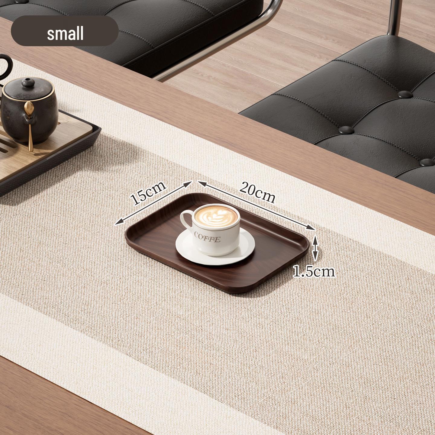 Imitation Wood Grain Rectangular Tea Tray for Water Cups and Dessert Plates