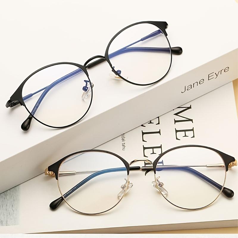 

Natural Style Round Frame Metal Full Frame Simple Anti-blue Light Glasses