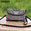 WTEMPO Female Ethnic Style Double-layer Zipper Messenger Bags Women's Large Capacity Casual Cross-body Embroidery Bag