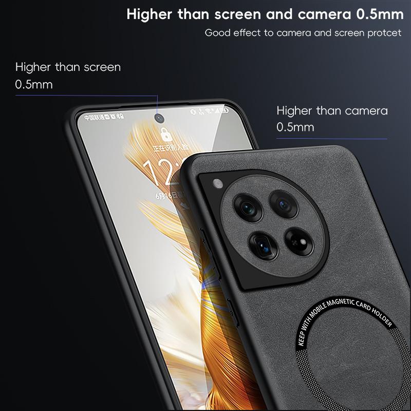 Magnetic Retro Leather Soft Case For OnePlus 12 Wireless Charging Phone Case Cover