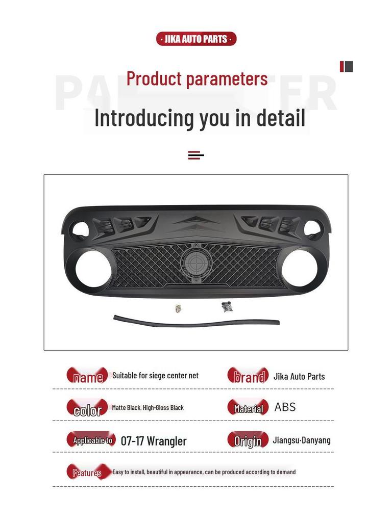 Wrangler JK Front Middle Grille Air Intake Modification Accessory