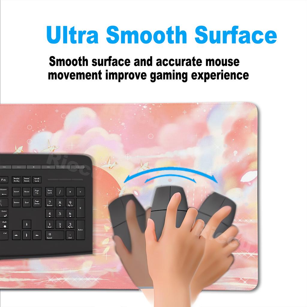 Pink Pattern Mouse Pad Aesthetics Home Computer Table Large PC Mouse Pad Art Keyboard Anti-slip Desk Mats Office Accessories Rug