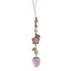 Lace Ribbon Keyring Cute Sweet Strawberry Pendant Keychain Colorful Beaded Phone Lanyard Multi-Functional Bags Accessories